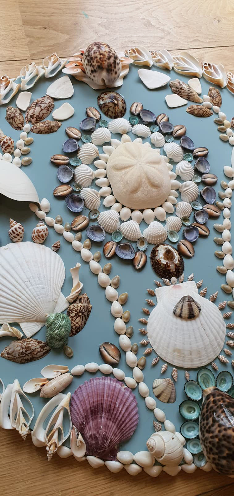 Ocean Blue Round Shell Panel - Original