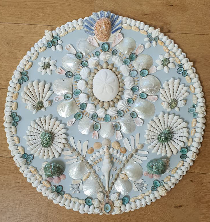 Pale Blue Round Shell Panel - Original