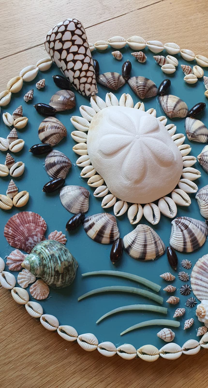 Mini Teal Round Shell Panel - Original