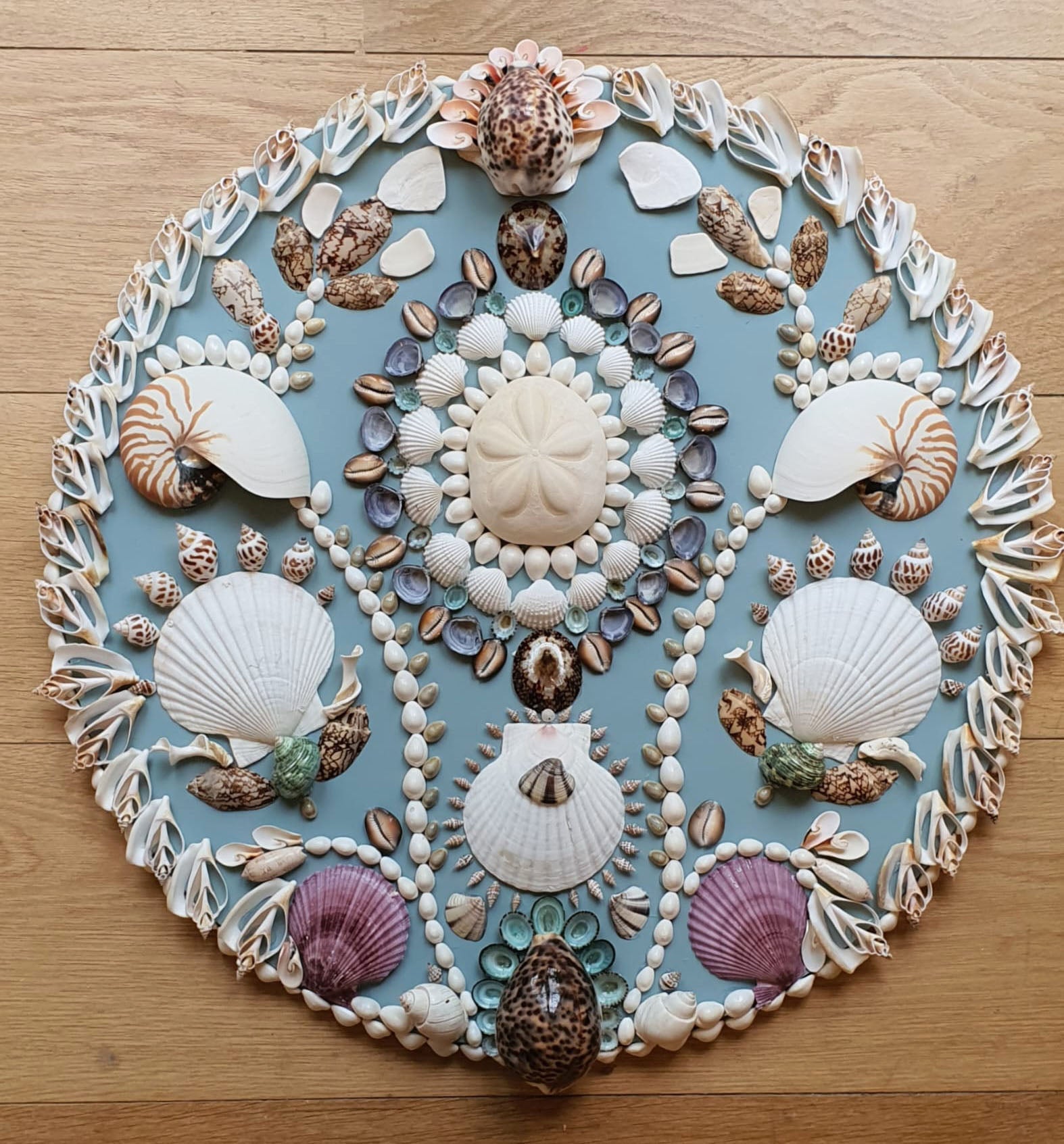 Ocean Blue Round Shell Panel - Original