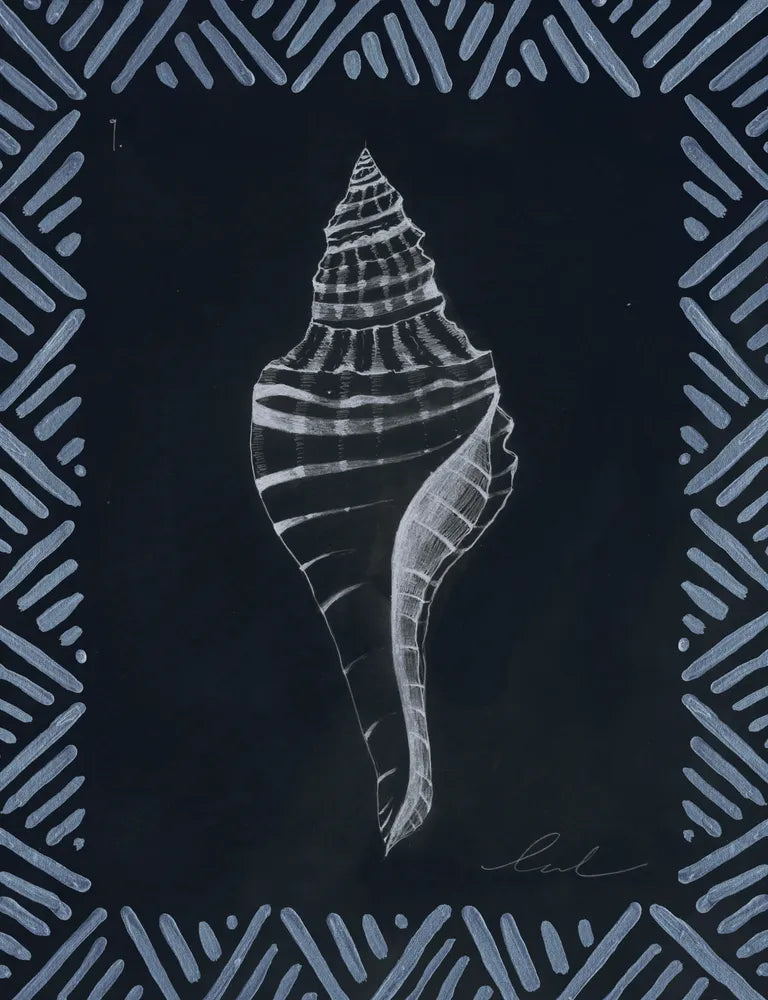 Pencil Shell Drawing IX, Navy