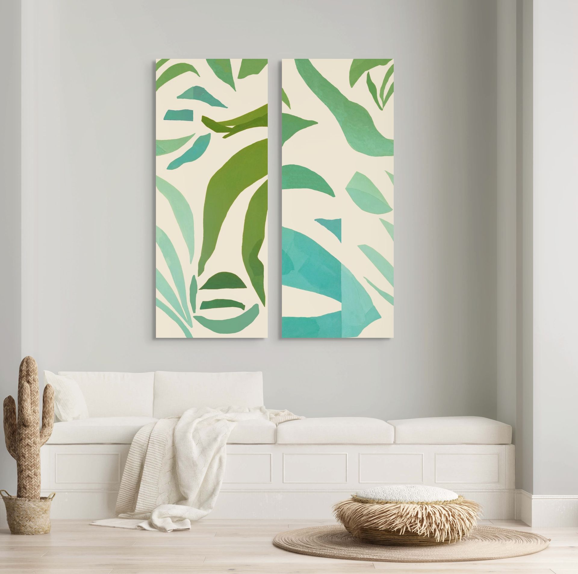 Dreamer, Turquoise Green Diptych