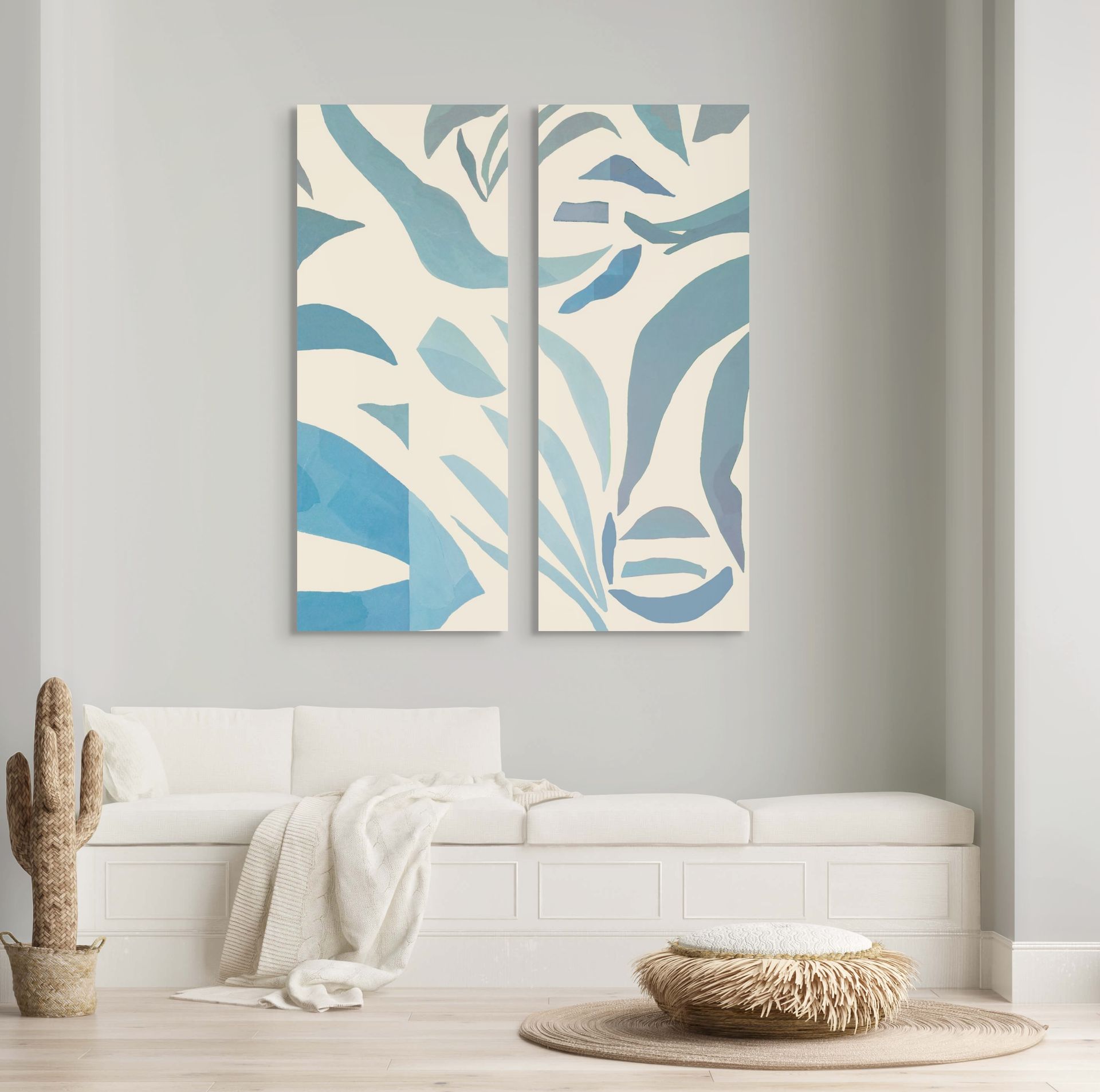 Dreamer, Light Blue Diptych
